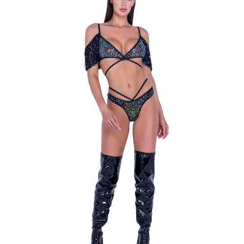 6437 - Sequin Fishnet Top