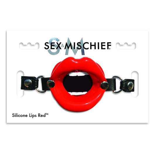 Sportsheets Sex & Mischief Silicone Lips Adjustable Open-Mouth Gag