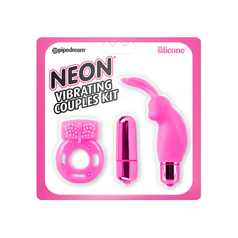 Pipedream Neon 3-Piece Silicone Vibrating Couples Kit