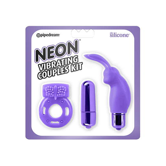 Pipedream Neon 3-Piece Silicone Vibrating Couples Kit