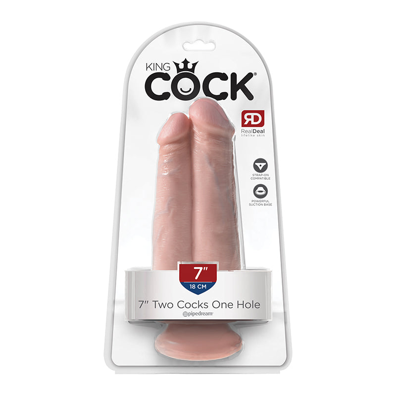 Pipedream King Cock 9 in. Two Cocks One Hole Dual Dildo With Suction Cup