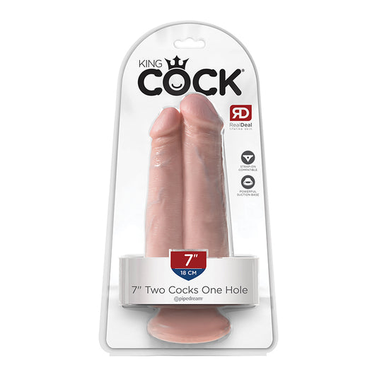 Pipedream King Cock 9 in. Two Cocks One Hole Dual Dildo With Suction Cup