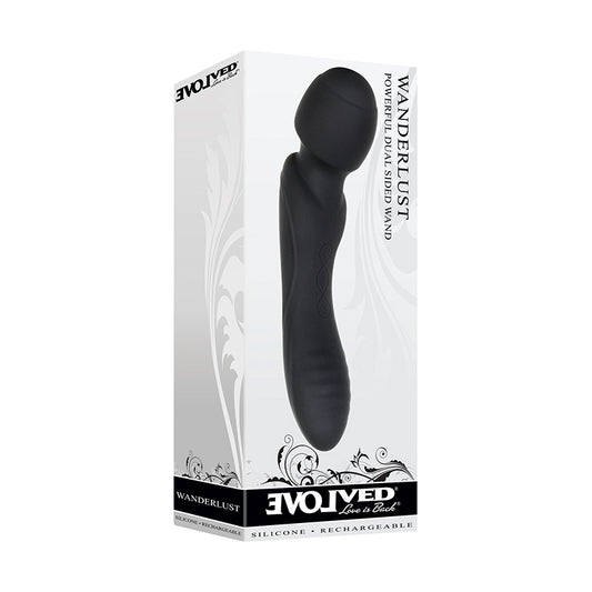 Evolved Wanderlust Rechargeable Dual-Ended Silicone Wand Vibrator Black