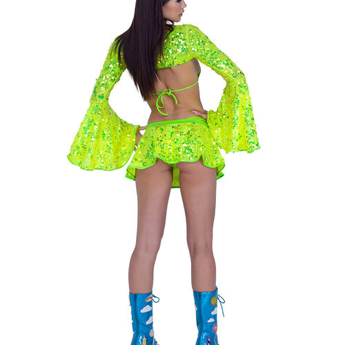 6541 - Sequin Bell Sleeve Shrug