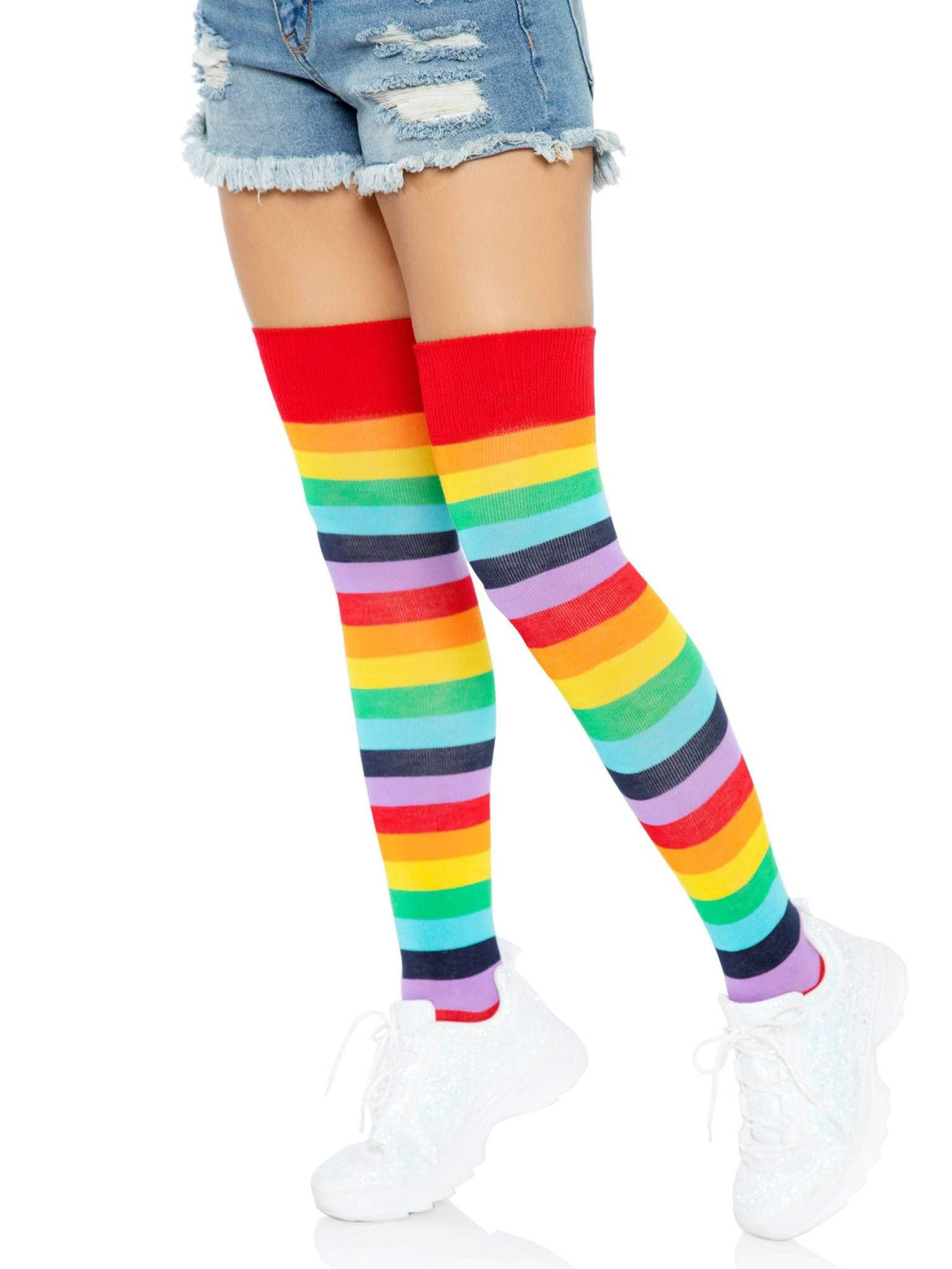 Cherry Rainbow Thigh High Socks - 6606      10122