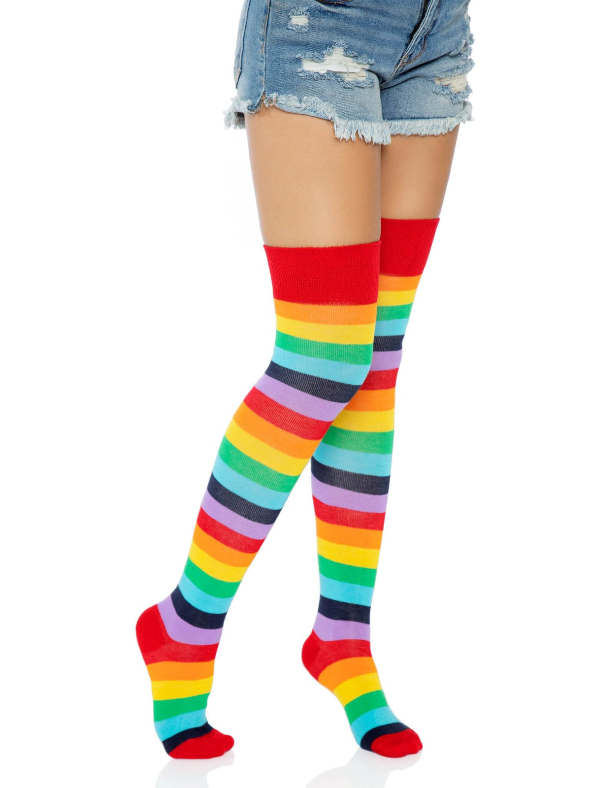 Cherry Rainbow Thigh High Socks - 6606      10122