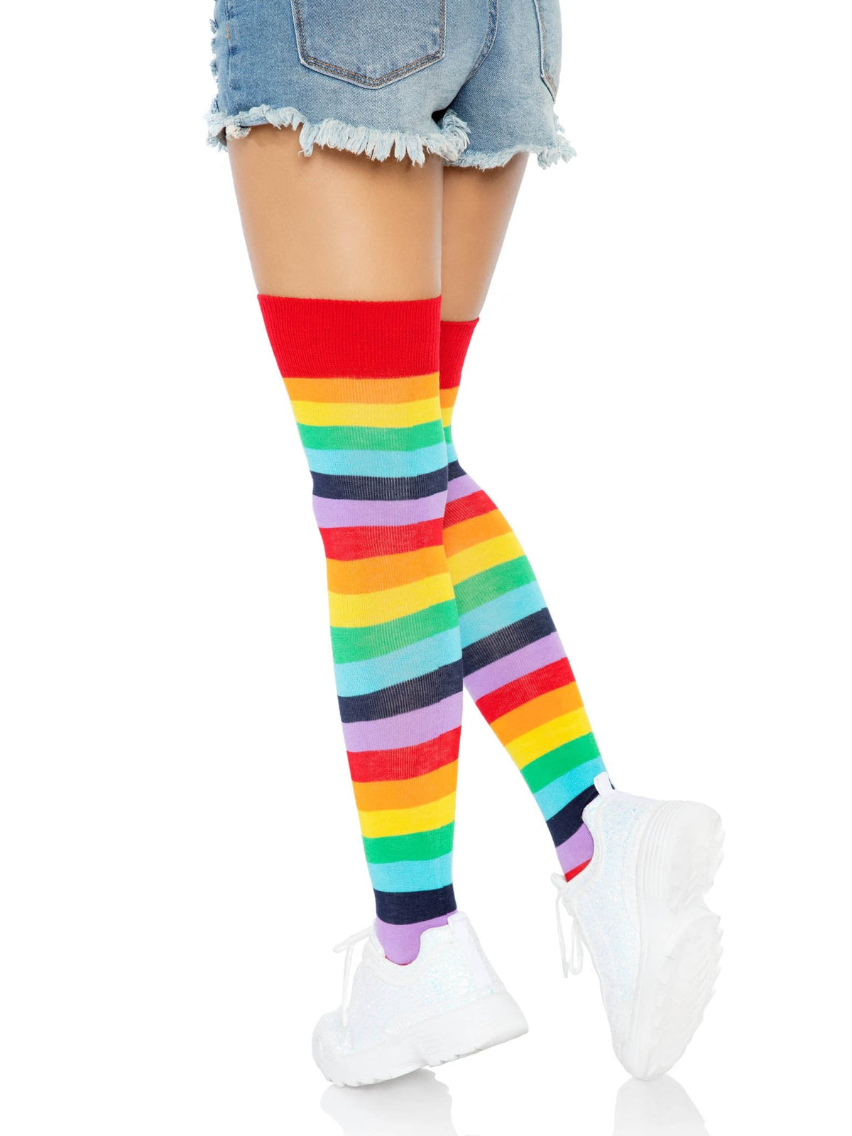 Cherry Rainbow Thigh High Socks - 6606      10122