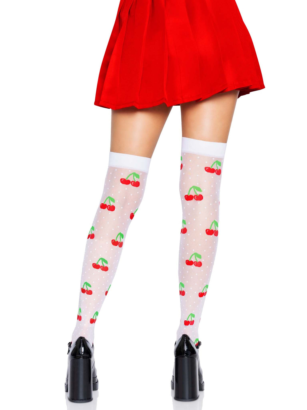 Cherry Dot Thigh Highs - 6638      06222