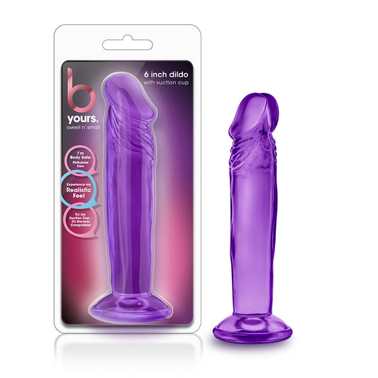 Blush B Yours Sweet n' Small 6 in. Dildo with Suction Cup Purple