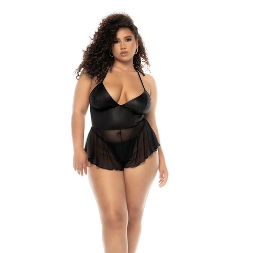 An elegant yet simple upgrade of a timeless design. This romper is crafted from wet-look f