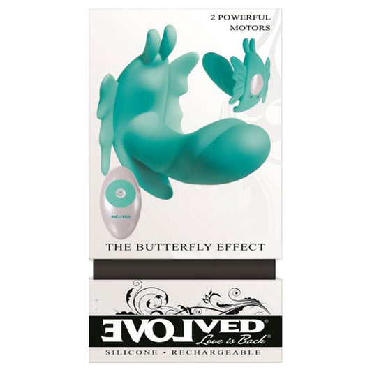 Evolved The Butterfly Effect Rechargeable Remote-Controlled Dual Stimulator Teal