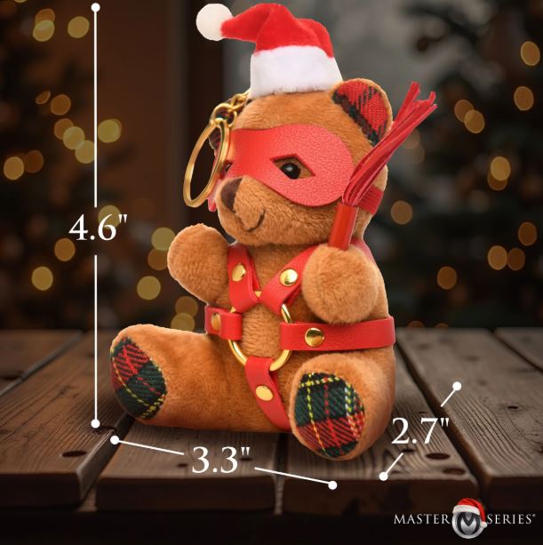 MS HOLIDAY BONDAGE BEAR KEYCHAIN BROWN - XRAH687