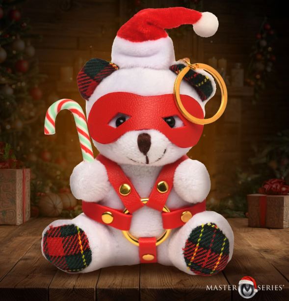 MS HOLIDAY BONDAGE BEAR KEYCHAIN WHITE - XRAH688