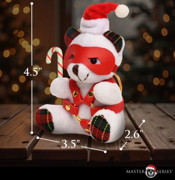 MS HOLIDAY BONDAGE BEAR KEYCHAIN WHITE - XRAH688