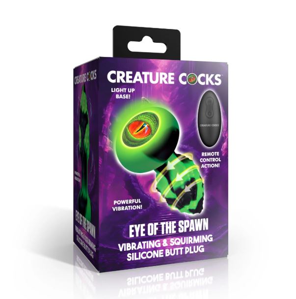 CREATURE COCK EYE OF THE SPAWN VIBRATING/ SQUIRMING BUTT PLUG - XRAH698