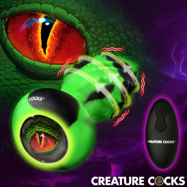 CREATURE COCK EYE OF THE SPAWN VIBRATING/ SQUIRMING BUTT PLUG - XRAH698