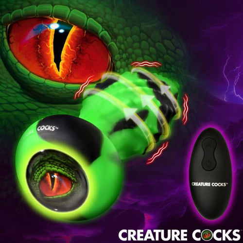 CREATURE COCK EYE OF THE SPAWN VIBRATING/ SQUIRMING BUTT PLUG - XRAH698