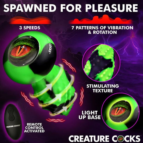 CREATURE COCK EYE OF THE SPAWN VIBRATING/ SQUIRMING BUTT PLUG - XRAH698