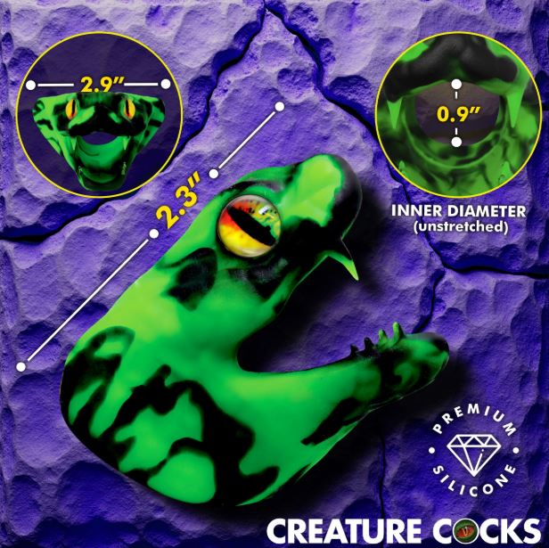 CREATURE COCK MASTER COBRA SILICONE COCK RING GREEN - XRAH699GRE