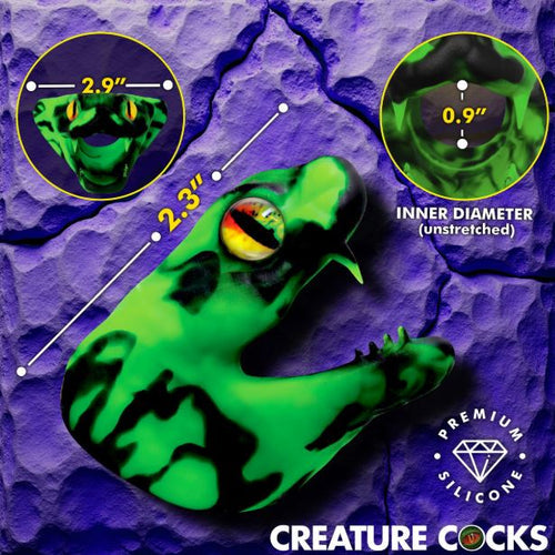 CREATURE COCK MASTER COBRA SILICONE COCK RING GREEN - XRAH699GRE