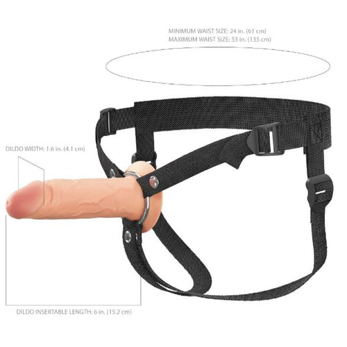 FANTASY X-TENSIONS ELITE 6IN SILICONE HOLLOW STRAP-ON DUAL DENSITY - LIGHT - PD415821