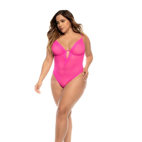 Radiate an energetic vibe with this bodysuit in transparent mesh, featuring supportive und