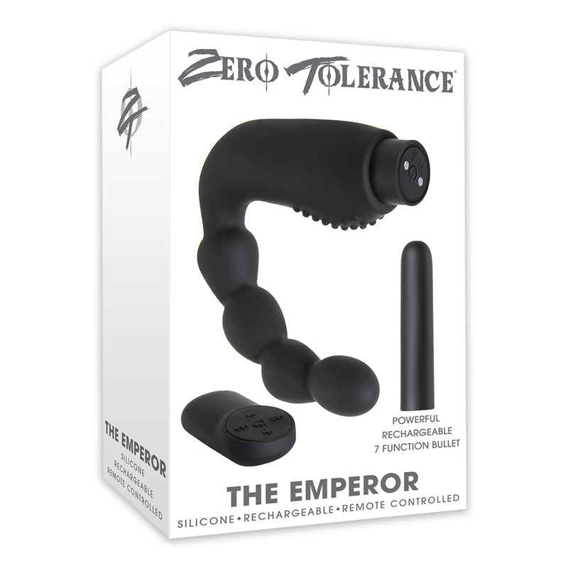 Zero Tolerance The Emperor Rechargeable Remote-Controlled Vibrating Silicone Prostate Massager Black