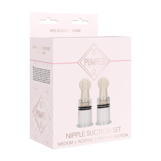 Shots Pumped Nipple Suction Set Rose