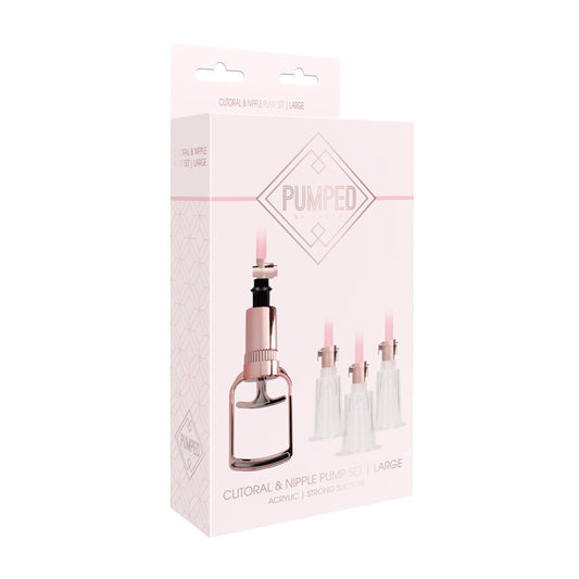 Shots Pumped 4-Piece Clitoral & Nipple Pump Kit Rose