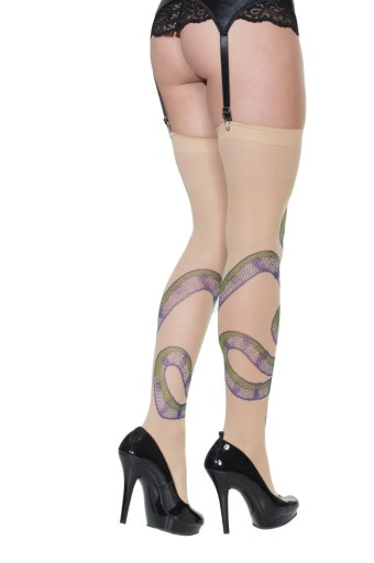 7264 - Sheer Stocking With Snake Print