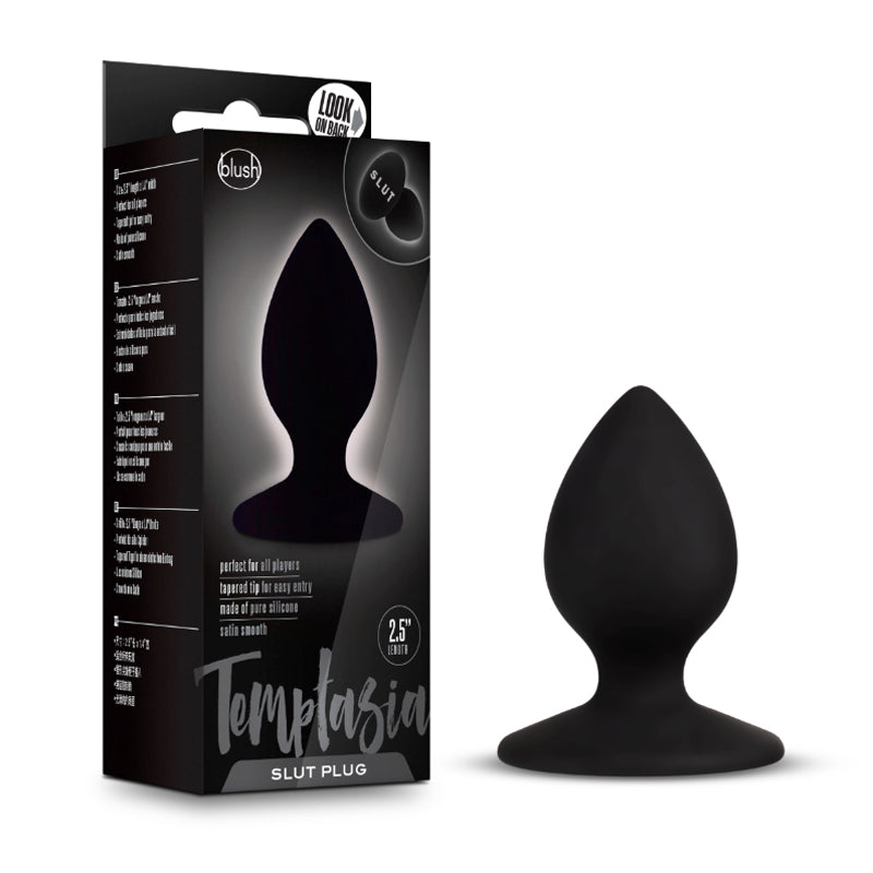 Blush Temptasia 'Slut' Silicone Anal Plug Black