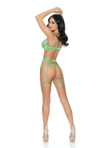 73228 - 3 Pc Lace Bra Set - Lingerie-Pinkfoxxx