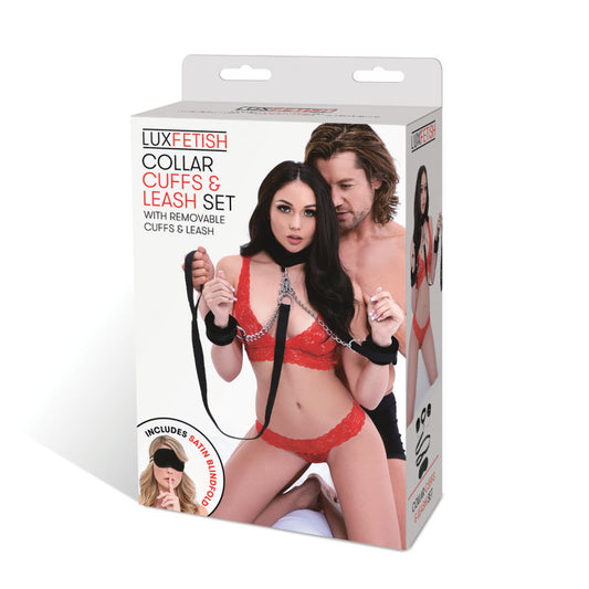 Lux Fetish Collar Cuffs & Leash Set