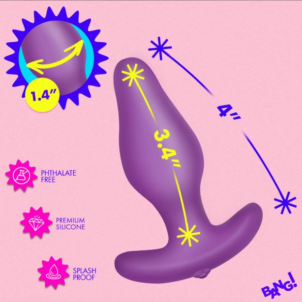 VIBRATING SILICONE BUTT PLUG W/DIGITAL REMOTE - XRAH744