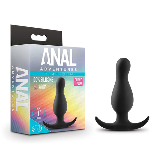 Blush Anal Adventures Platinum Silicone Curve Plug Black