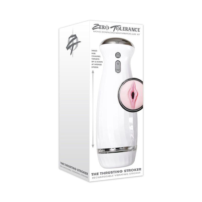 Zero Tolerance Rechargeable Thrusting Stroker With Movie Download White