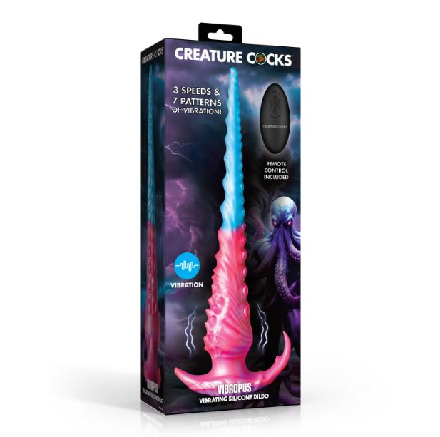 CREATURE COCK VIBROPUS VIBRATING SILICONE DILDO - XRAH751