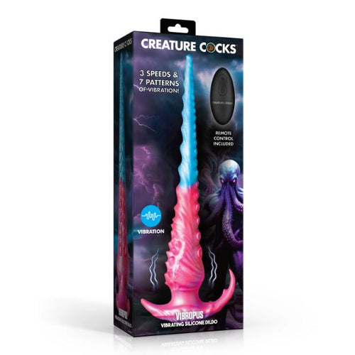 CREATURE COCK VIBROPUS VIBRATING SILICONE DILDO - XRAH751