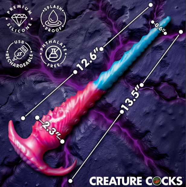 CREATURE COCK VIBROPUS VIBRATING SILICONE DILDO - XRAH751