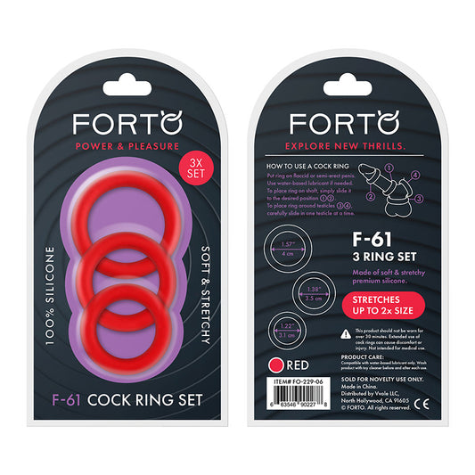 Forto F-61 3-Piece Silicone Cockring Set