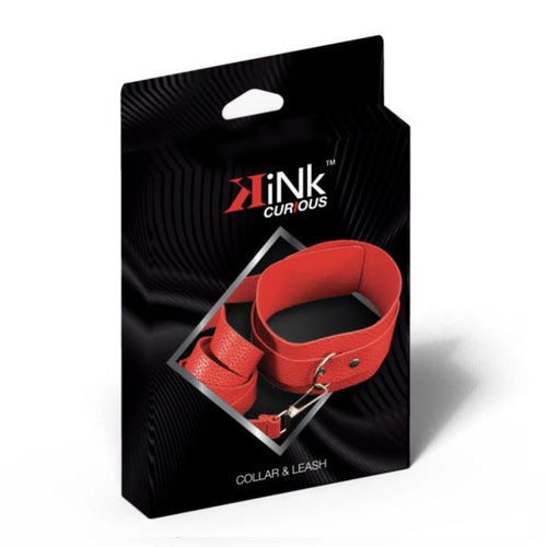 KINK CURIOUS COLLAR & LEASH SET RED - FRKINK021953