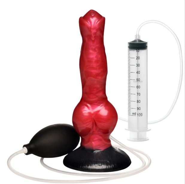 CREATURE COCK HELL HOUND SQUIRTING SILICONE DILDO - XRAH760