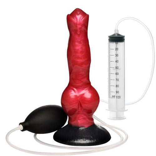 CREATURE COCK HELL HOUND SQUIRTING SILICONE DILDO - XRAH760