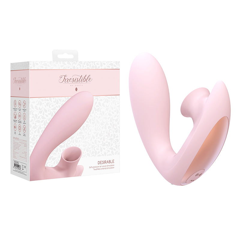 Shots Irresistible Desirable Rechargeable Silicone Soft Pressure Air Wave Dual Stimulator