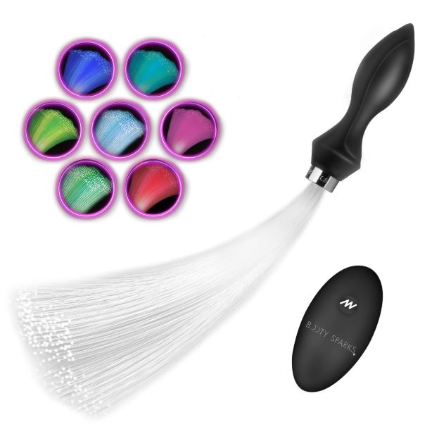 VIBRATING SILICONE FIBER OPTICAL BUTT PLUG - XRAH766