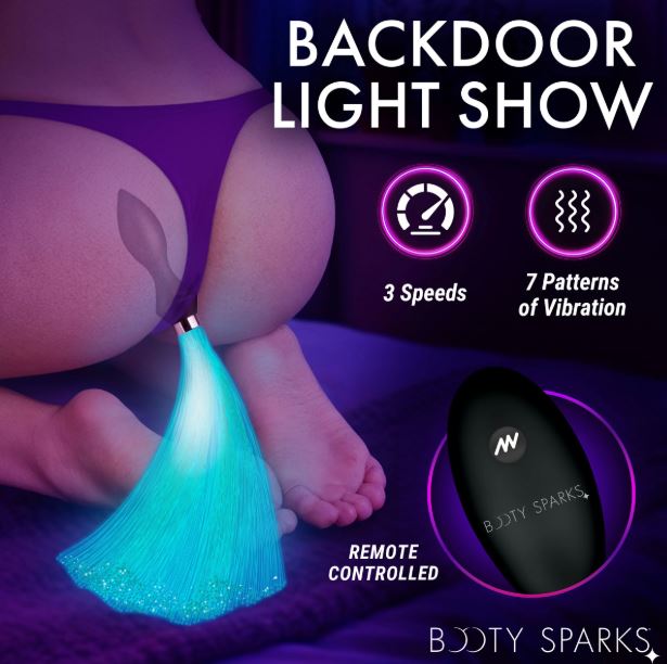 VIBRATING SILICONE FIBER OPTICAL BUTT PLUG - XRAH766