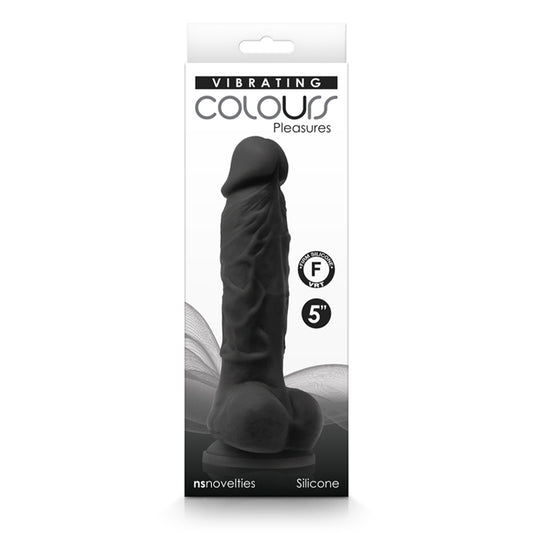 Colours Pleasures 5 in. Vibrating Dildo Black