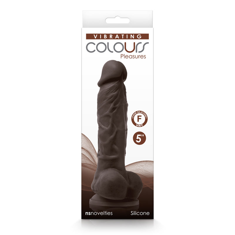 Colours Pleasures 5 in. Vibrating Dildo Dark Brown