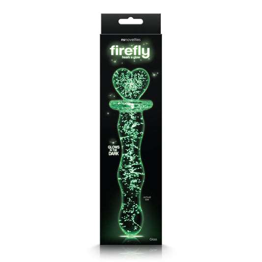 Firefly Heart A Glow Glass Dildo Clear