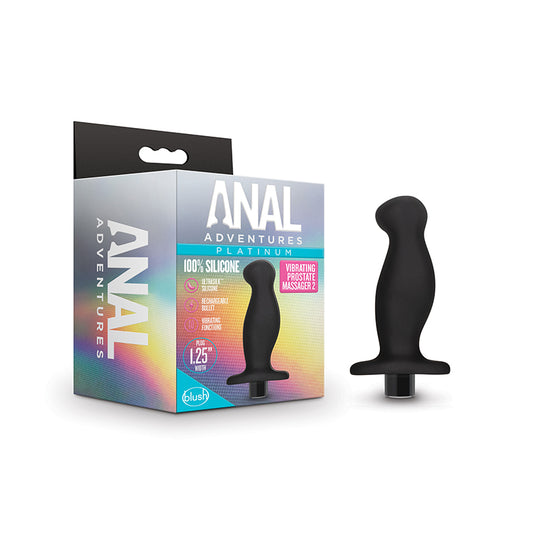 Blush Anal Adventures?áPlatinum Silicone Rechargeable Vibrating Prostate Massager 02 Black